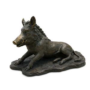Statue de sanglier couché en bronze, taille personnalisée, ornement de jardin extérieur, décoration de cour - Product Image 2