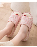 Pantoufles de massage respirantes, silencieuses, non en coton, en lin et en PVC, pour couples
