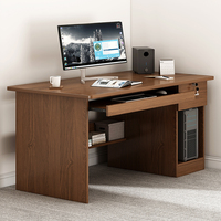 Bureau à domicile moderne et économique gris MDF extensible Rectangle bureau d'ordinateur avec 4 tiroirs trou de câble et stockage PC