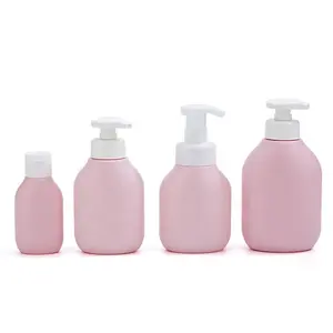 120ml 300ml 500ml matte pink plastic HDPE bath shampoo bottle body lotion bottle foam pump bottle