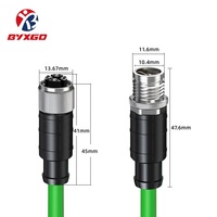 Cable Ethernet Industrial Cat6A de 10 Gbps, IEC 61076-2-109 M12, Blindado, Código X, 8 Pines, de Alta Velocidad para Integración de Sistemas PLC