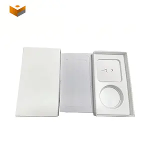 중국 공장 도매 인쇄 없음 평면 디자인 전문 종이 판지 휴대 전화 포장 아이폰에 대한 화이트 박스