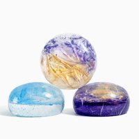 Savon Solide Artisanal Créatif LovSens aux Pierres Précieuses, Coloré, Transparent, avec Feuille d'Or, Acides Aminés et Huiles Essentielles, Effet Cristal