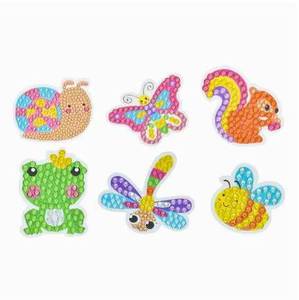 Pegatinas de Pintura Acrílica con Diamantes de Imitación de Animales de Dibujos Animados XIXI con Marco, Kit de Arte Infantil DIY con Diseño de Sol y Arcoíris - Product Image 4