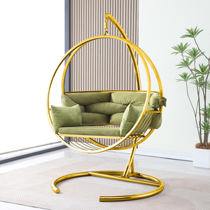 Nouvelle chaise suspendue <span class=keywords><strong>en</strong></span> acier inoxydable pour salon, chaise suspendue <span class=keywords><strong>en</strong></span> panier tissé pour chambre à coucher, chaise suspendue <span class=keywords><strong>en</strong></span> forme d'œuf pour balcon intérieur - Product Image 3