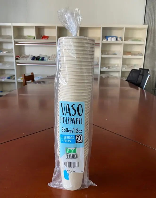 Bolsa de embalaje de plástico PP y PE para vasos de papel