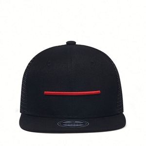 Full Custom Logo Hat Black Plain Hip Hop <b>Flat</b> Bill <b>Caps</b> <b>Mens</b> 6 Panel Cotton Embroider Snap Back <b>Cap</b> Promotion Gifts - Product Image 4