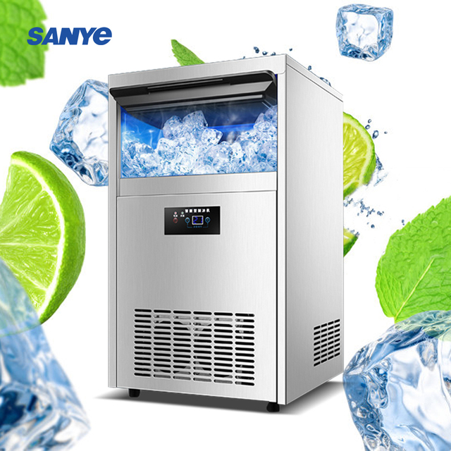 Commercial/Home Use Ice Maker 245W Stainless Steel Ice Cube Maker Machine 75kg Ice Making Machine