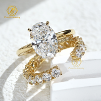 Certifié GIA IGI HPHT CVD Bagues de fiançailles en diamant taille ovale cultivées en laboratoire 14K 18K Or massif pour femmes hommes couples