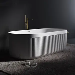 Freestanding Bathtub Acrylic Resin Solid Surface Bathtub Artificial Stone Bathtub Hammock Tubs