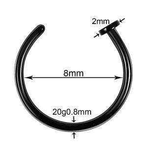 Chirurgischer Stahl C-förmiger Clip Ring Flaches Ende Nasen bügel ring Gefälschte Nase Piercing Lippen schlaufe Labret Piercing Schmuck Modeschmuck - Product Image 2