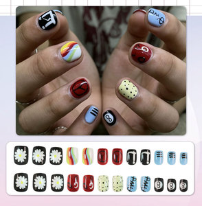 Autocollants pour ongles de style <span class=keywords><strong>anime</strong></span> pour hommes, courts et carrés, tendance, faits à la main, personnalisables, <span class=keywords><strong>faux</strong></span> ongles portables - Product Image 5