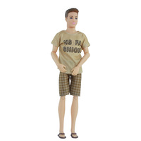 Werks bedarf 30cm bewegliche Gelenke Kunststoff Hübscher Junge Spielzeug puppen Kleidung Jeans hose Lose Weste Set Puppen kleidung Zubehör