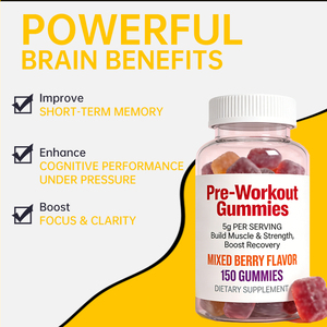 Gommose Pre-Allenamento OEM Private Label ai Frutti Rossi Misti con Beta-Alanina, Vitamina B12 e Caffeina per un Boost Energetico - Product Image 3