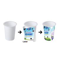 Emballage IML de qualité alimentaire imprimé de logo personnalisé direct de l'usine 200ml biscuits au doigt avec tasse à biscuits à tremper