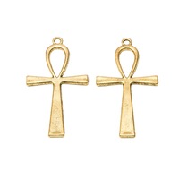 Rétro catholique métal croix pendentif Bronze pendentif bijoux pour la fabrication de bijoux bricolage Antique grand Ankh croix breloques en gros