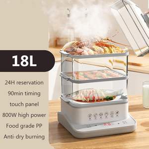 Cuiseur vapeur électrique double couche grande capacité, chauffe-plats domestique, cuiseur vapeur pour légumes - Product Image 2