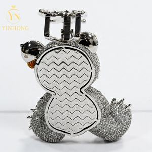 विंटेज स्टाइल आउट टेडी 3d s925 सिल्वर भालू पेलेंट मोइससानाइट डायमंड पास टेस्टर गोल्ड प्लेटेड चेन कस्टम नाम - Product Image 6