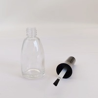 Nouveau flacon de vernis à ongles en verre transparent de 9 ml, vide, avec bouchon à vis blanc, brosse, sérigraphie, marquage à chaud, utilisation pour huile, couleur personnalisée, OEM