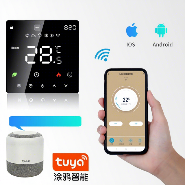 Wifi Smart Floor Heating Thermostat Touch Screen Weekly Programmable Child Lock NTC Sensor AC95 240V for Electric Water Boiler