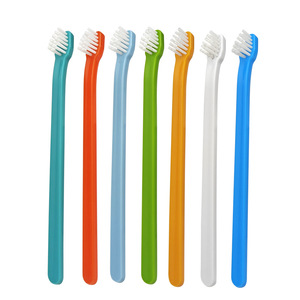 Brosse à dents pour animaux de compagnie, à tête unique, à poils souples, pour chiens et chats, soins bucco-dentaires, manche en plastique - Product Image 5