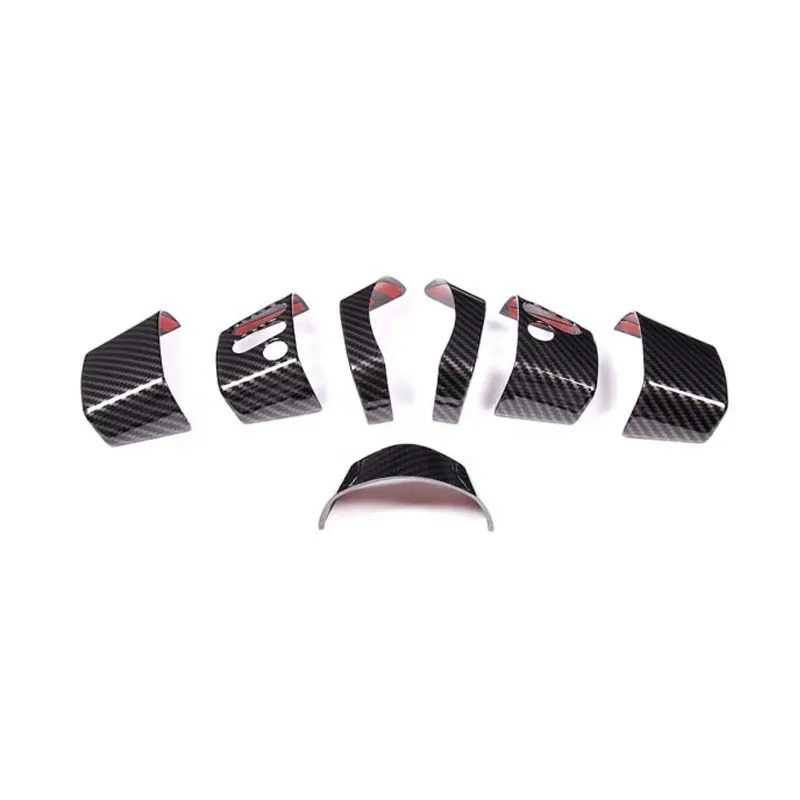 7-piece set Red/Carbon Fiber ABS Steering Wheel Cover Trim Frame For Toyota FJ Cruiser 2007-2021