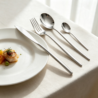 Ensemble de couverts FLEY de luxe en acier inoxydable avec poignée colonne romaine, finition miroir, couteau, fourchette, cuillère pour mariage, maison, restaurant