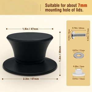 Silicone <b>Pan</b> Lid Holding <b>Handles</b>, Heat Resistant, Non-Slip <b>Handle</b> for Kitchen Cookware Lids and Covers - Product Image 3