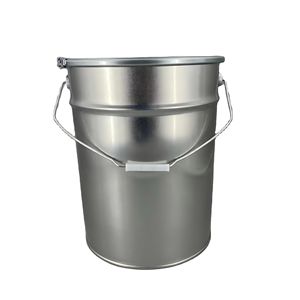 20 Litres Seaux vides en étain noir Seaux à peinture Barils avec couvercle et poignée - Product Image 2