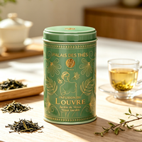 Offre Spéciale – Boîte à Thé Ronde Personnalisée en Métal Qualité Alimentaire avec Couvercle Vissé Hermétique – Ensemble de Contenants Cadeaux pour Thé Vert et Noir