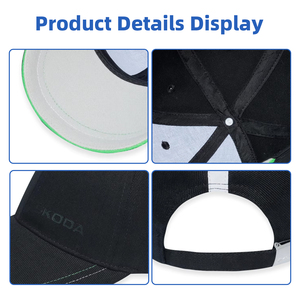 หมวกเบสบอลทรงแข็งคุณภาพสูง ปักโลโก้ สำหรับพนักงาน ป้องกันแสงแดด โฆษณา หมวกสีดำ - Product Image 2