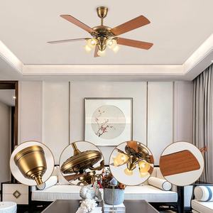Lustre de luxe Cristal LED ventilateur de plafond lampe 5 contreplaqué 56 pouces lames télécommande DC moteur <span class=keywords><strong>luminaire</strong></span> - Product Image 3