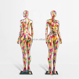 Maniquíes de Cabeza de Huevo para Tienda de Ropa, Maniquí Femenino de Plástico Dorado, Maniquí de Cuerpo Completo Colorido para Exhibición de Prendas - Product Image 3