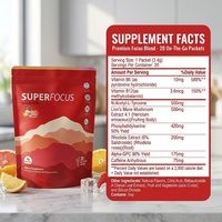 Poudre de boisson énergétique sans sucre avec vitamines B6 et B12, marque privée, mélange de suppléments Alpha GPC et phosphatidylsérine, fournisseur d'usine