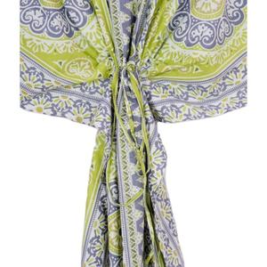 Kaftan floral 100% coton fait main pour femmes, col en V, manches longues, coupe ample, vêtements décontractés écologiques pour toutes les saisons - Product Image 6