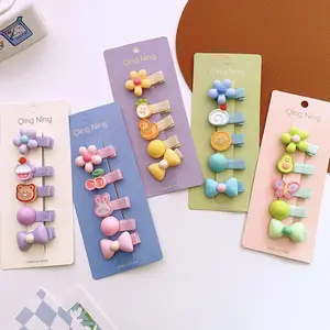 2023 Hete Verkoop Nieuwe Gekleurde Kleine Cartoon Hars Stof Full-Pakket Mini Haarclip Pak Haaraccessoires Voor Kinderen Baby En Meisjes