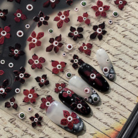 Autocollants d'ongles 5D d'horreur TSZS Halloween, motifs gothiques, yeux sanglants, lèvres, fantômes, empreintes de mains, non toxiques, fournitures de salon DIY