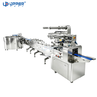Ligne de production d'emballage de briquettes d'allumage carrées avec trieuse centrifuge automatique, équipement d'emballage Flow Pack pour briquettes d'allumage