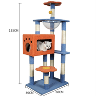 Grand arbre à chat moderne en bois, design écologique, 4 niveaux, pour intérieur/extérieur, emballé en carton, nid d'escalade pour chat Purr Garden