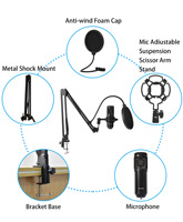 Carte son et mélangeurs audio professionnels V9 X Pro et ensemble de microphones BM-800 pour l'enregistrement en studio en direct avec cartes son sans fil Bt