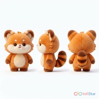 Peluche Panda Rouge au Design Original, Douce et Mignonne, Animal en Peluche Personnalisé OEM ODM, Fabricant de Peluches Kawaii