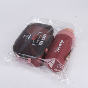 Nuevo diseño, contenedor de almuerzo para estudiantes y taza de bebida de café de viaje, fiambrera para niños escolares con juego de botellas, 1000ml + 500ml - Product Image 2