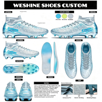 Chaussures de football à crampons hauts en PVC motif crocodile, crampons longs FG, maintien de la cheville, pour terrain ferme, toutes saisons