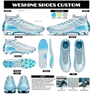<span class=keywords><strong>Scarpe</strong></span> da Calcio High-Top in PVC Effetto Coccodrillo <span class=keywords><strong>con</strong></span> Tacchetti Lunghi FG e Supporto per Caviglia, per Terreni Duri, Adatte a Tutte le Stagioni - Product Image 1