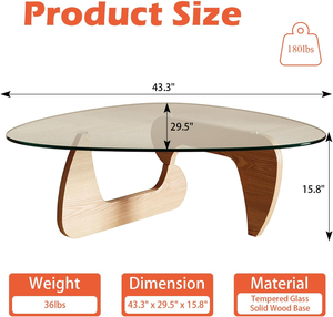 IStapromo Gifts Modern <b>Coffee</b> <b>Table</b> for Living Room and <b>Small</b> Spaces, Triangle Tempered Glass <b>Table</b> Top - Product Image 4