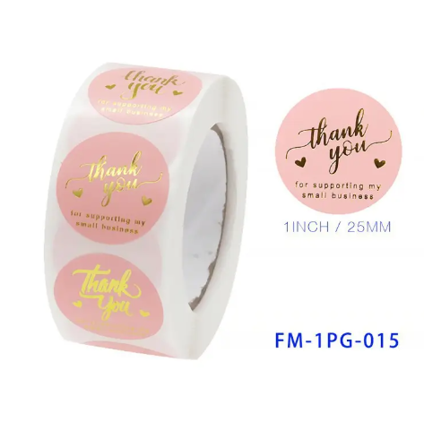 Label Maker Custom logo Waterproof Sticker Paper Printing Transparent Roll Gold Foil Sticker Label