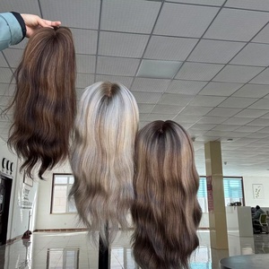 Toupee de Cabello Humano Europeo Virgen con Color Balayage de Calidad Profesional, Venta al por Mayor de Fábrica, Topper de Cabello con Malla Mono para Mayor Volumen - Product Image 2