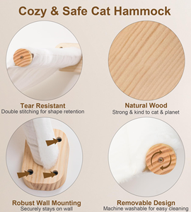 Modern Classic Solid Wood Wall-Mounted <b>Cat</b> Climbing Frame Sisal Rope Velvet Fabric 4 Levels <b>Cat</b> Jumping Platform <b>Scratching</b> Post - Product Image 4