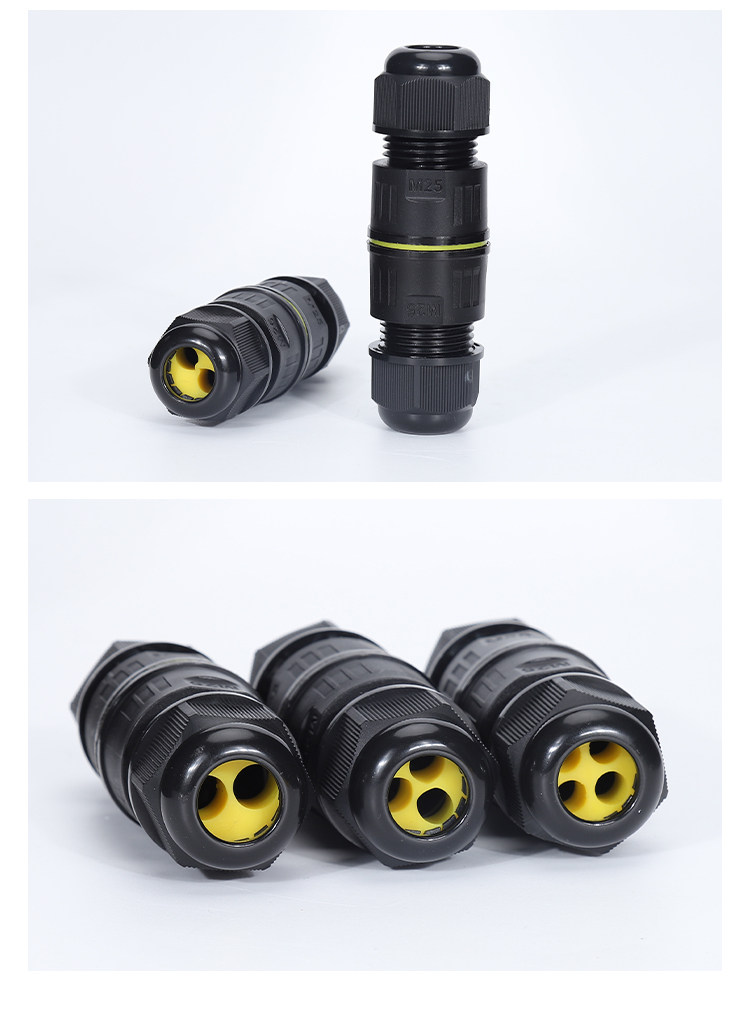 Câblage à vis droit M16, silicone étanche à 2 trous