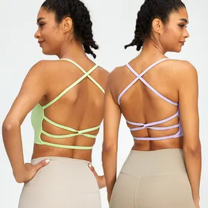 Every day fit second skin collection fitness yoga wear thin strap Cross Back Sports Bra Gym Fitness Sports Top